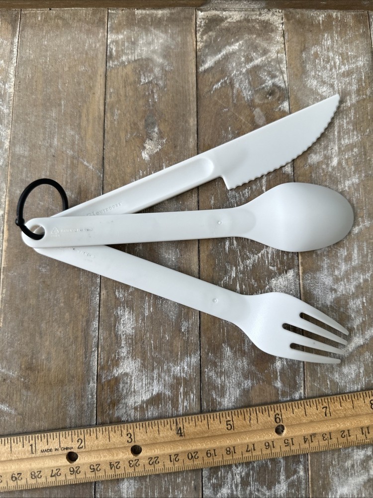 GSI Outdoors Camping flatware. Hard Plastic Fork Spoon and Knife