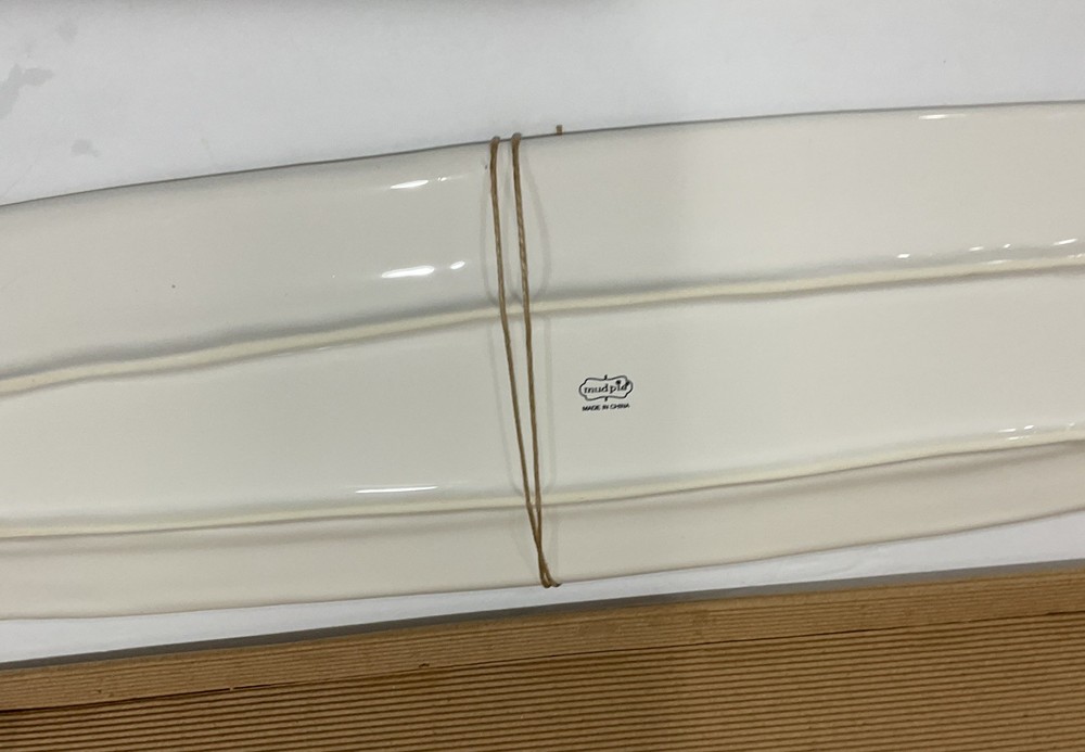 Mud Pie Dessert Long Rectangular Serving Tray With Cake Server 17” Save Room