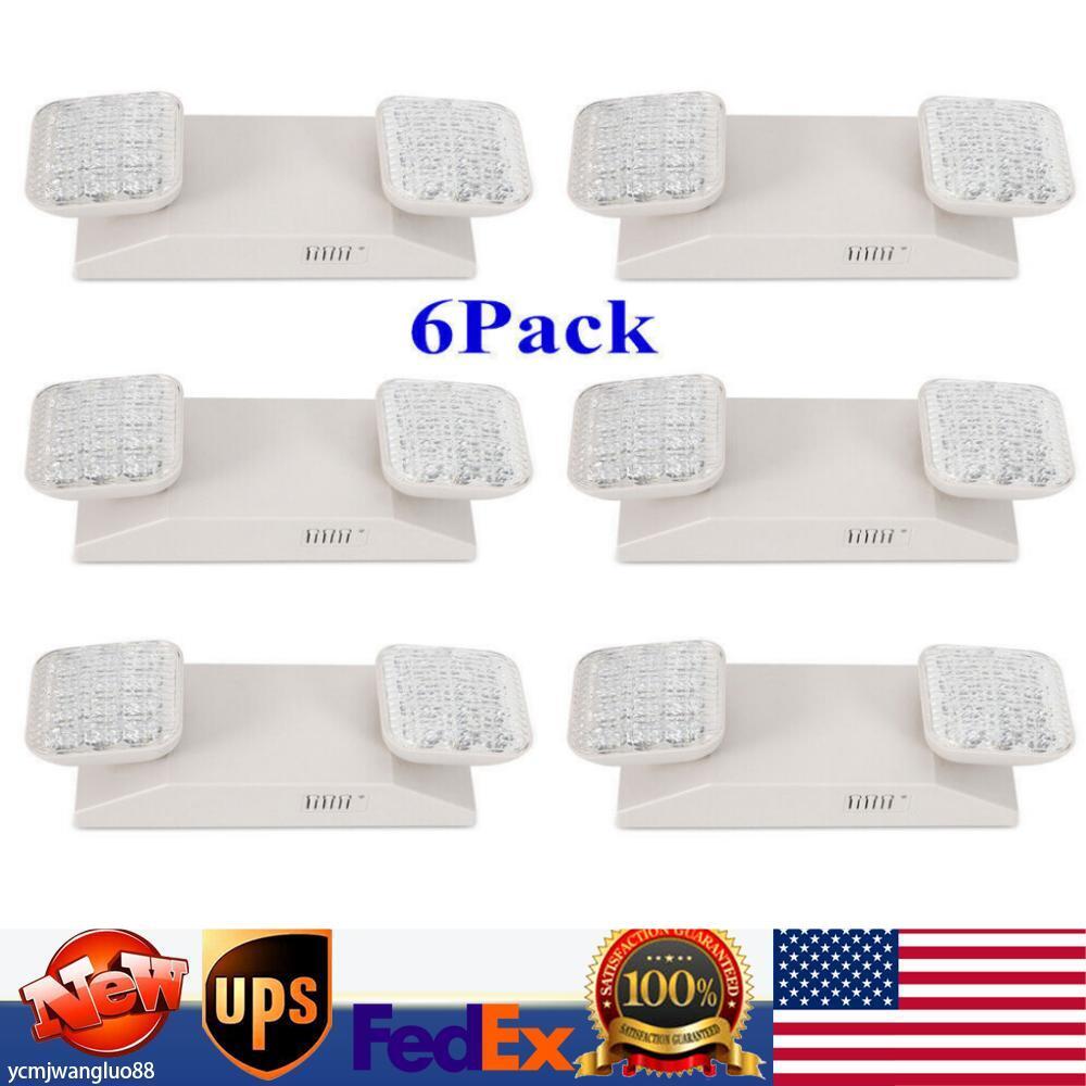 6 Pack LED Emergency Exit Light Adjustable 2 Head With Battery Back-up  924 US