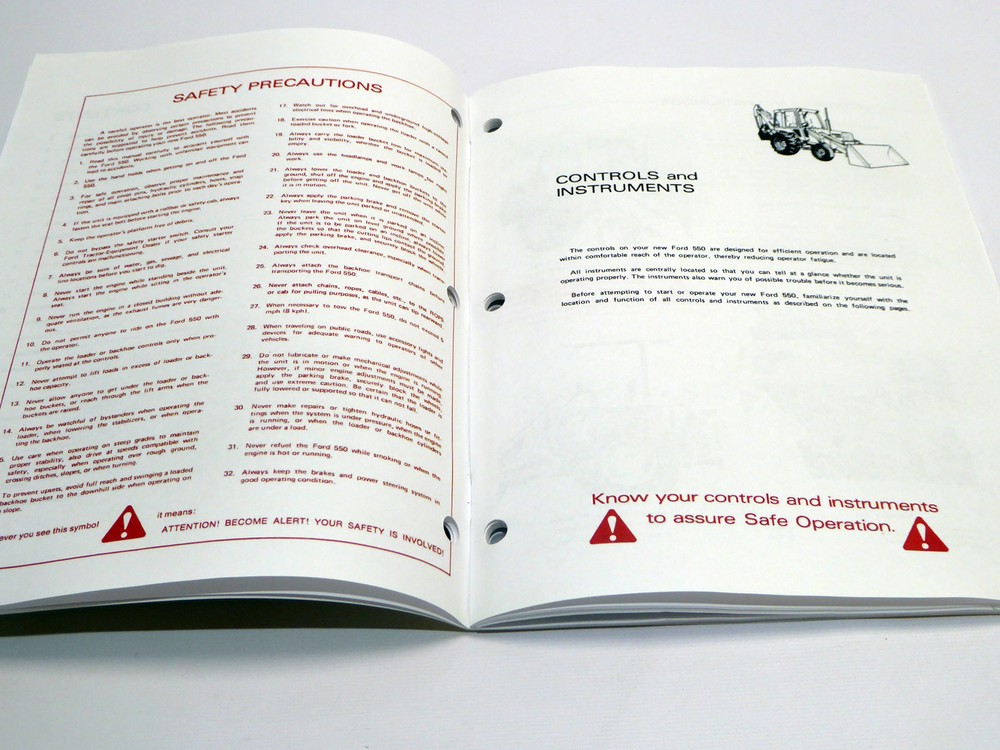 Ford 550 Tractor Loader Backhoe Operators Manual Maintenance Guide Book NEW