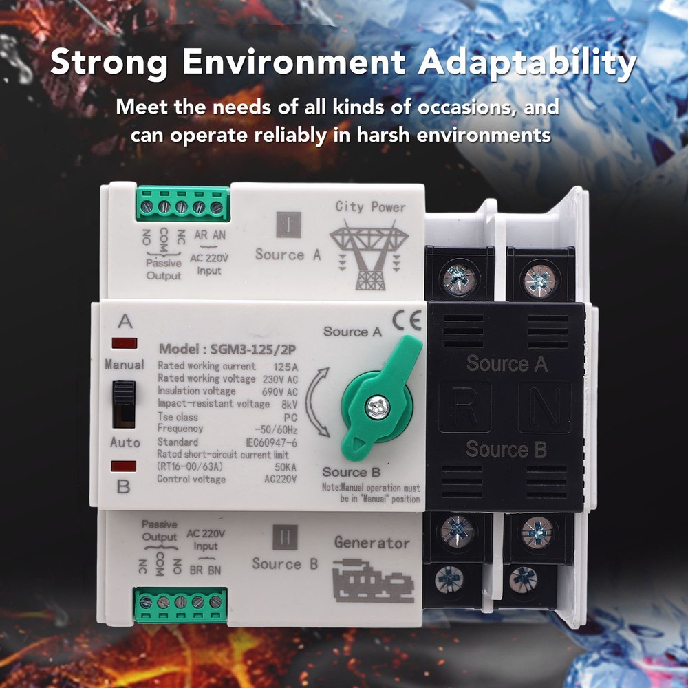 125A Double Power Automatic Transfer Switch For Generator Excellent