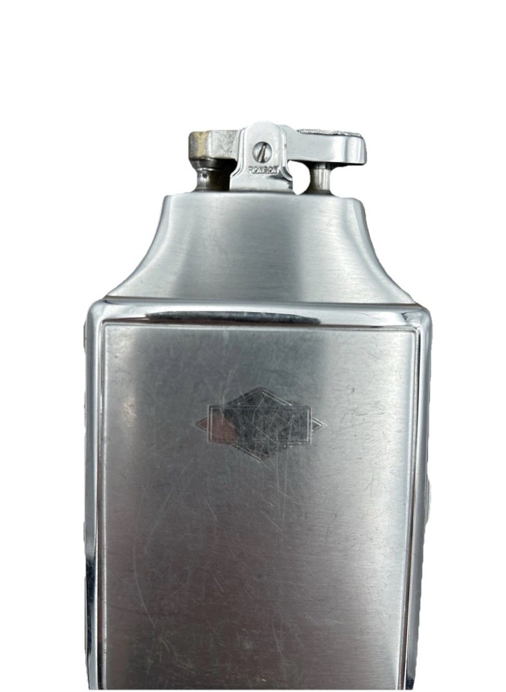 Vintage Ronson Combo Silver Tone Cigarette Case With Lighter Art Deco Untested