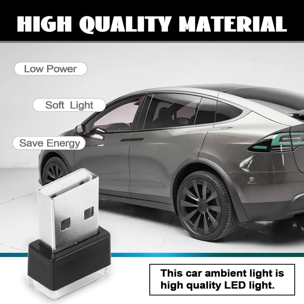 USB LED Car Atmosphere Light 7 Color New