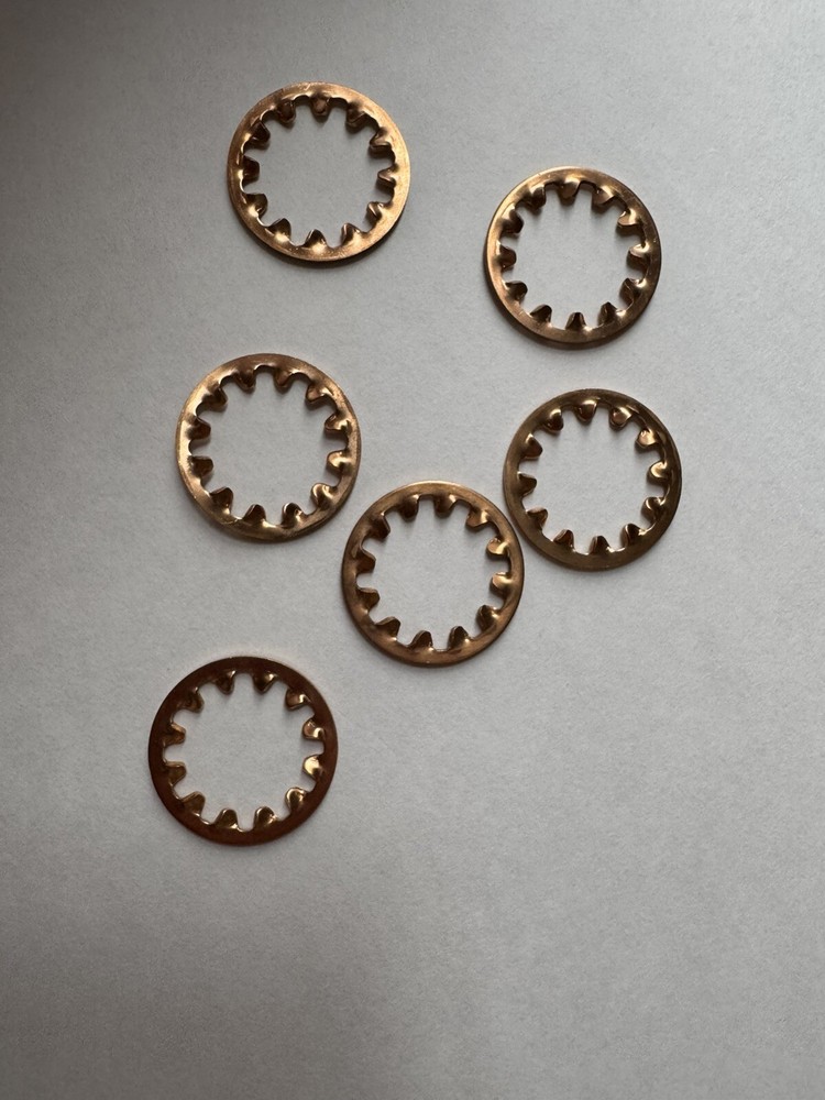BRONZE INTERNAL TOOTH STAR LOCK WASHERS. 3/4” , 6 PCS. NEW