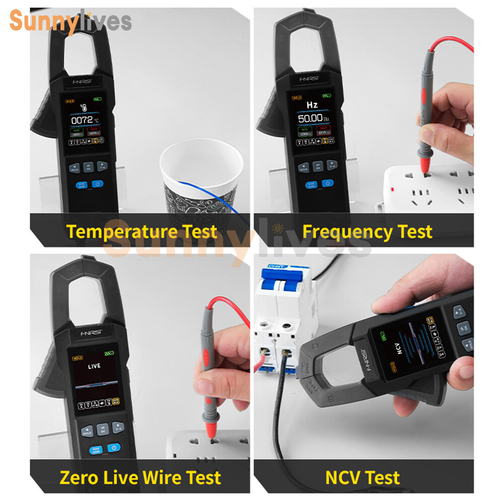 FNIRSI DMC-100 Digital Multimeter Tester AC DC Voltage Current NCV Clamp Meter