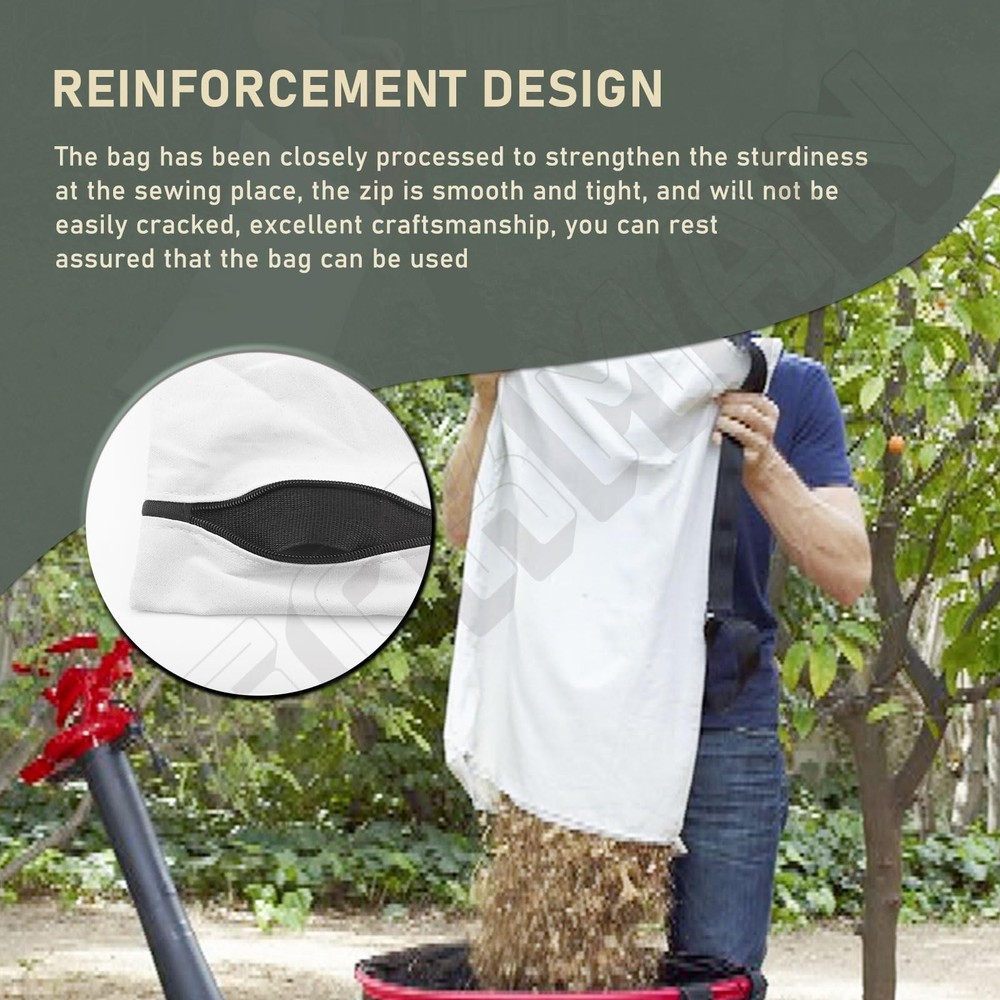 DECKMAN Blower Debris Vacuum Bag/Leaf Vac Bag Compatible with WHITE