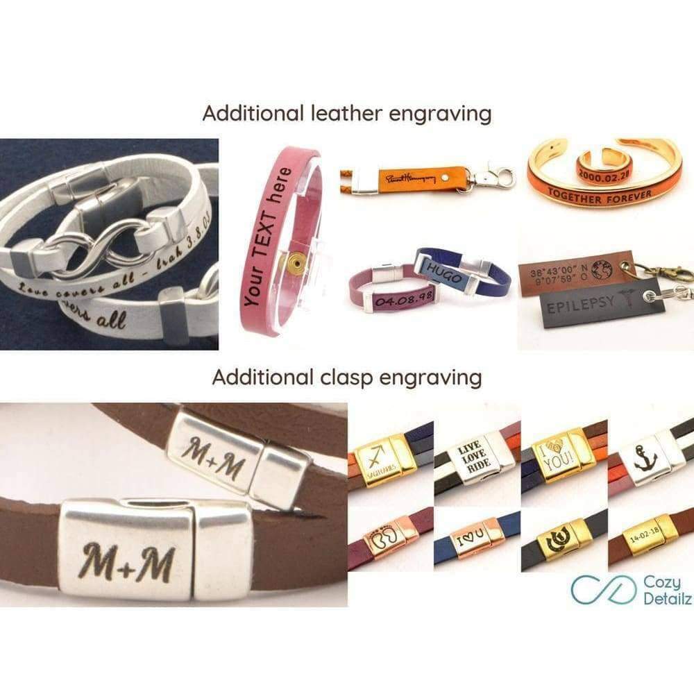 snaffle bit leather bracelet