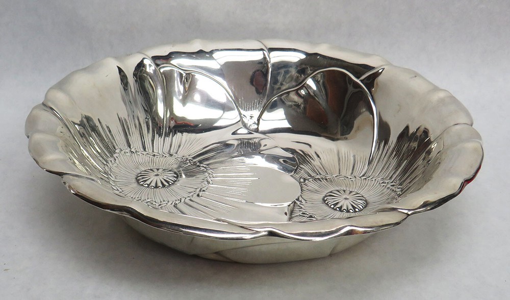WALLACE POPPY PATTERN STERLING SILVER 10" FRUIT BOWL #123