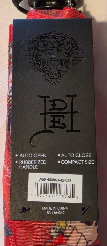 Ed Hardy Red & Pink Skull compact Umbrella