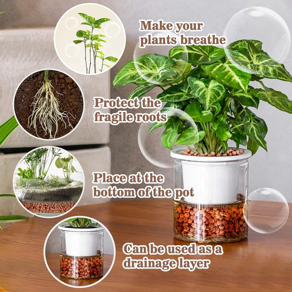 4 OZ Clay Pebbles for Plant Drainage & Decoration - Hydroponics Solution