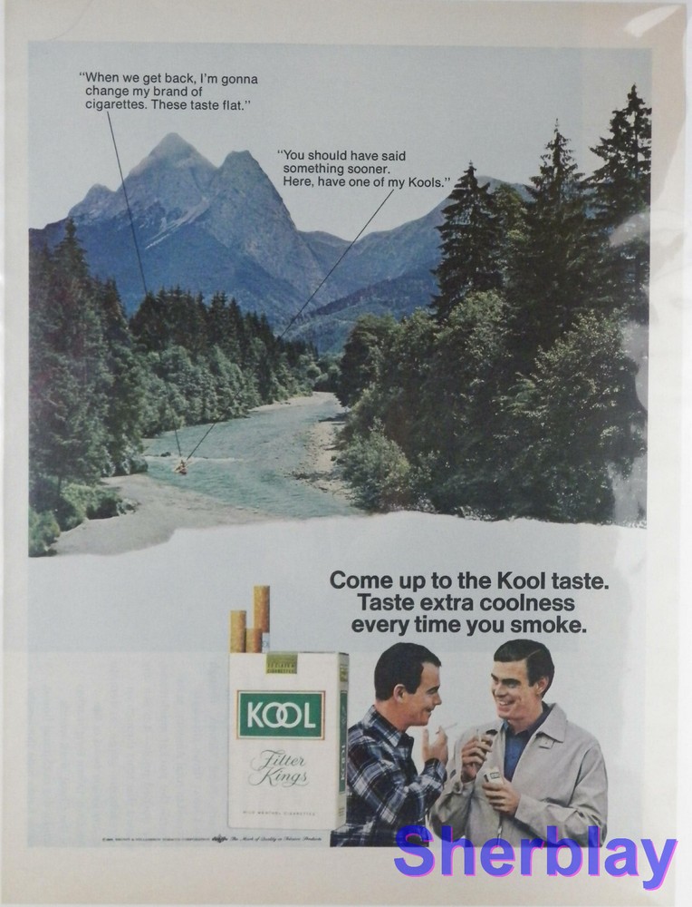Vintage Original Ad Advertisement Art kool Cigarettes 1968