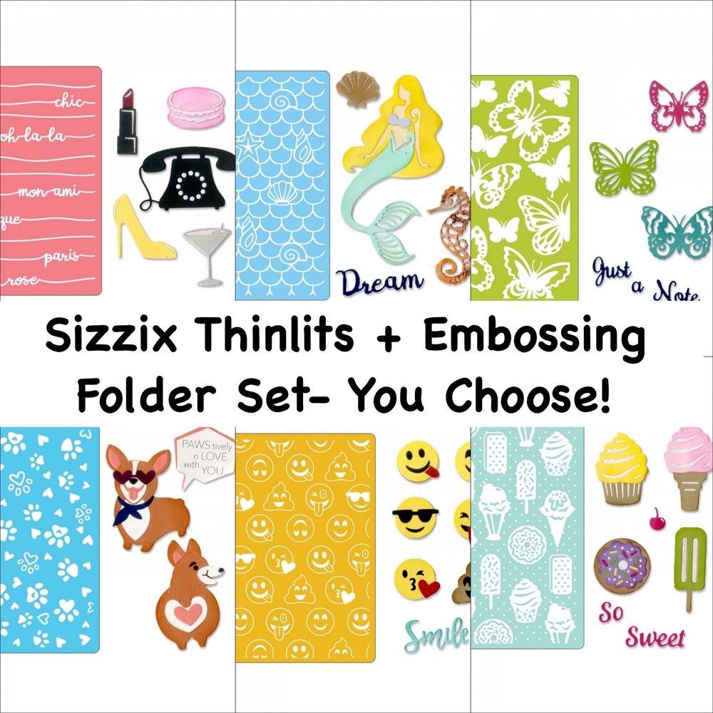 Sizzix Thinlits Dies + Textured Impressions Embossing Folder Bundle (You Choose)