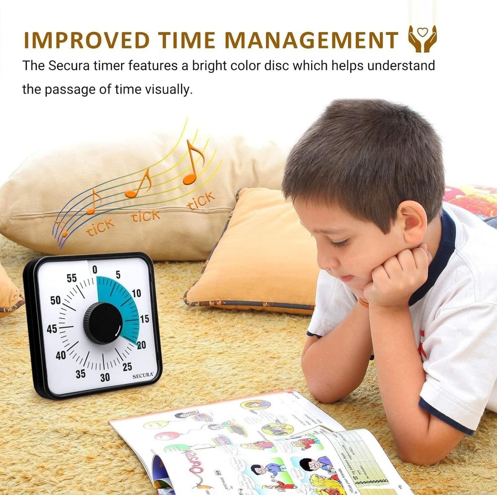 60-Minute Visual Countdown Timer, 7.5-Inch Oversize Classroom Visual Timer fo...