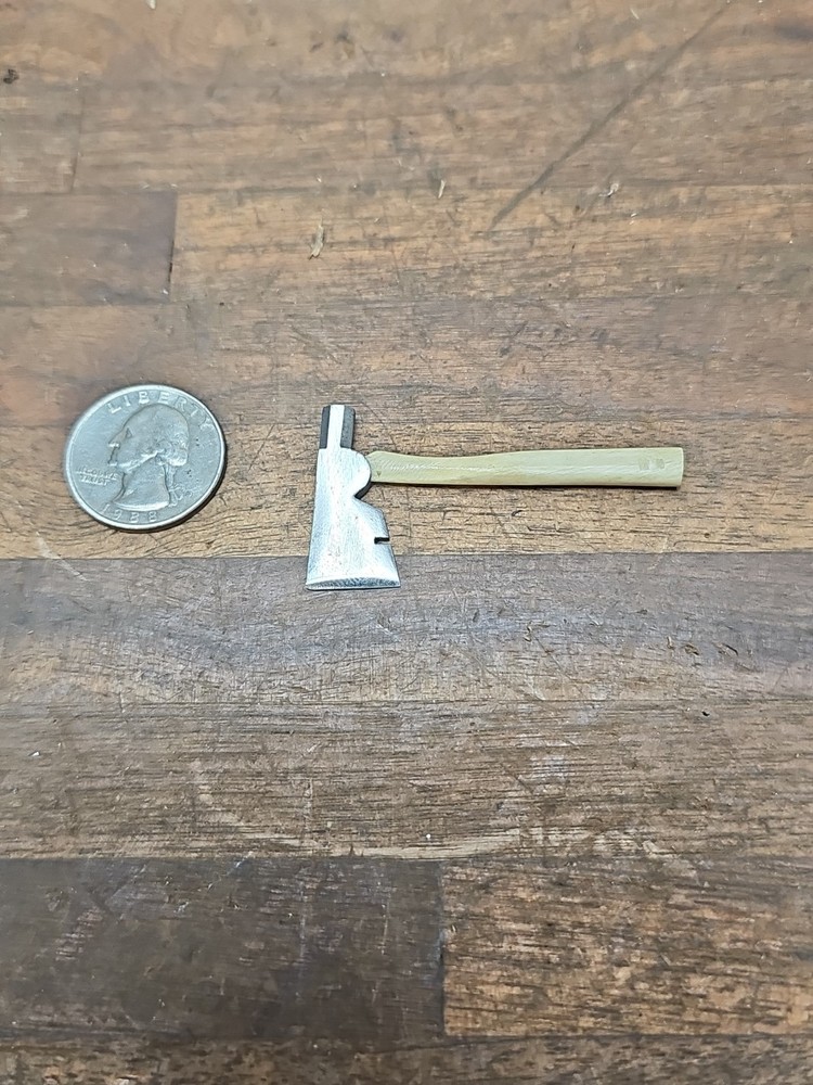 #8 - Vintage Miniature Axe w/ bone handle - Hatchet - Loose Handle