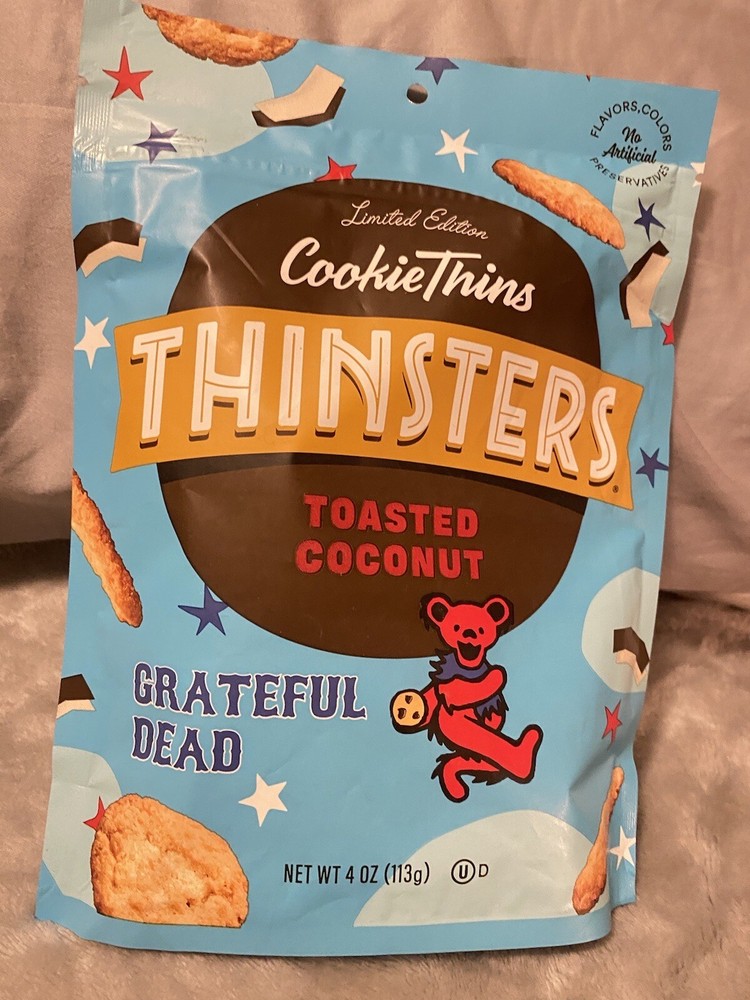 NIP Grateful Dead Coconut Cookie THINSTERS Dancing Bear Advertisement Display