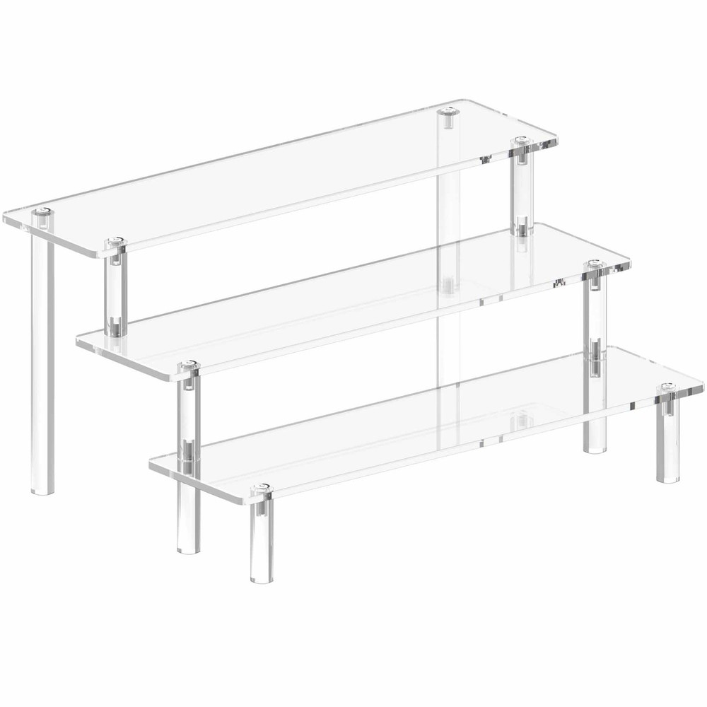 3-Tier Acrylic Display Riser Shelf Perfume Organizer for Cupcake Figures Dessert
