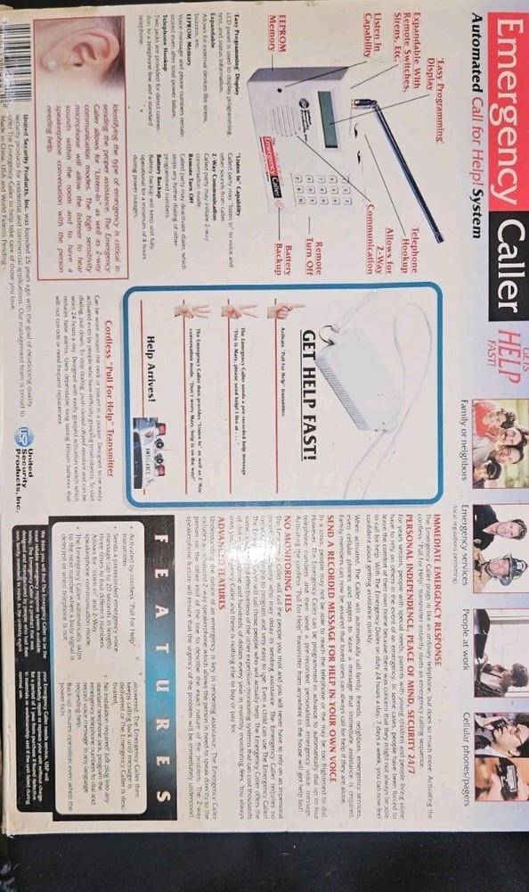 Pull-for-Help Emergency Caller Automated Call for Help System Model PBTR 10-4