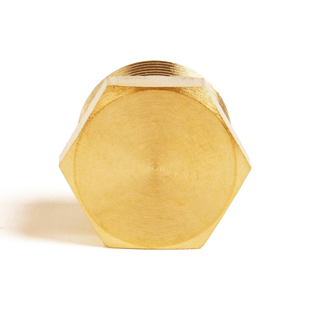 ChillWaves Brass Pipe Fitting, Outer Hex Head Socket Plug 1/4" NPT, Gold