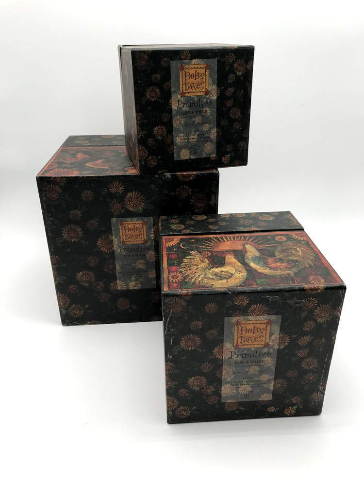 Bob’s Boxes Rise and Shine Rooster 3 Square Decorative Nesting Boxes