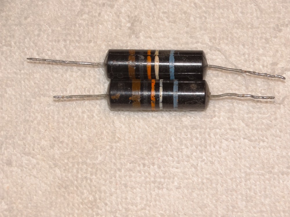 2 - Vintage Sprague Bumble Bee Capacitor Pulls *.01 600 volt* #3  *Tone Cap*