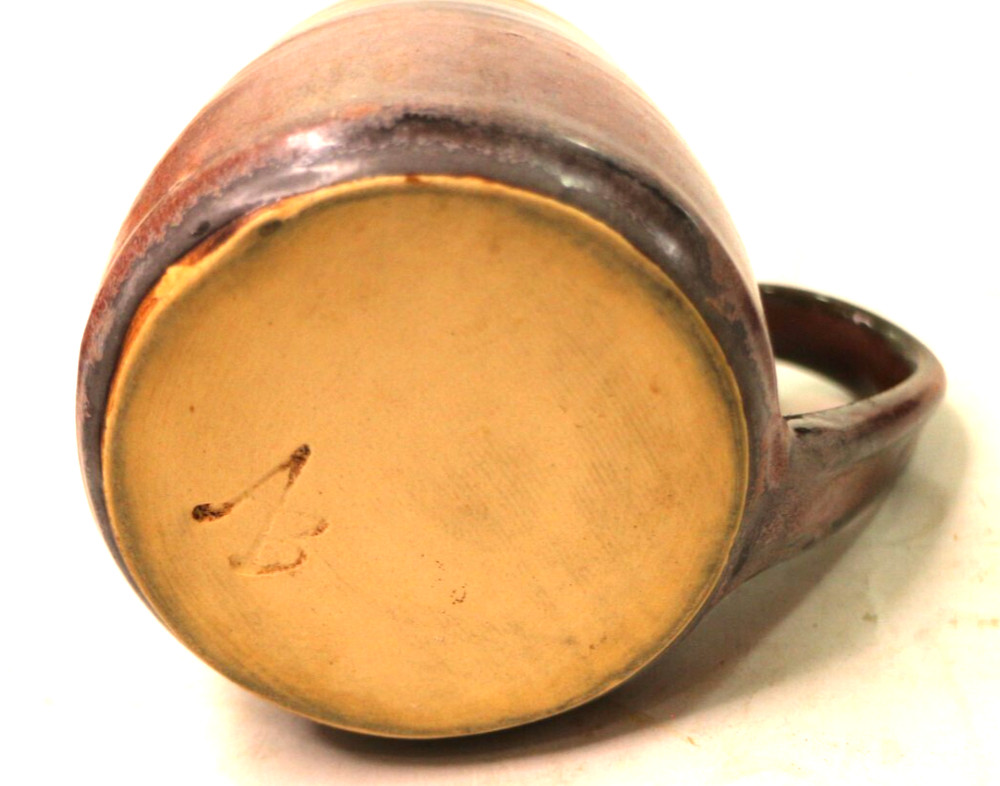 Fine Artistic Signed Studio Hand-thrown Stoneware Pottery Coffee Cup "AB"