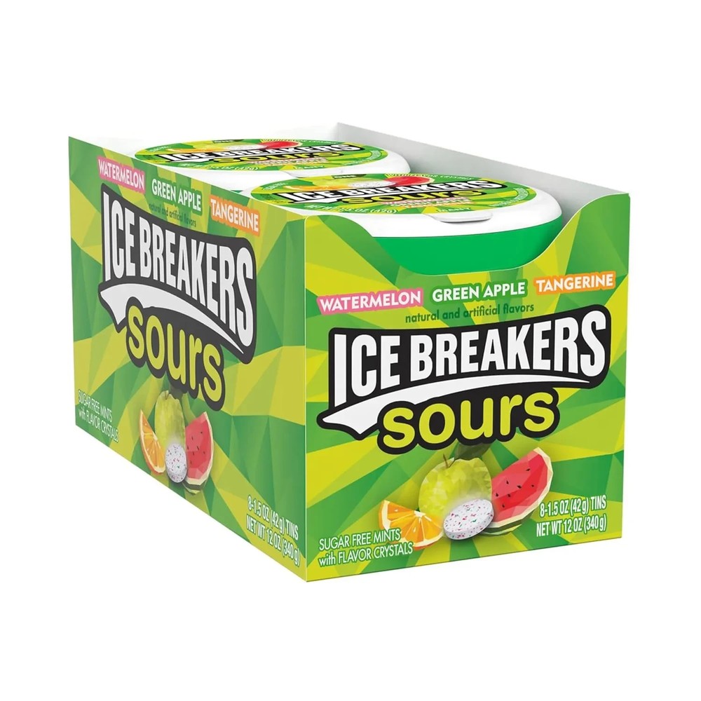 ICE BREAKERS Sour Fruit Mixed Flavored, 1.5 oz, Pack of 8, 3 BOX