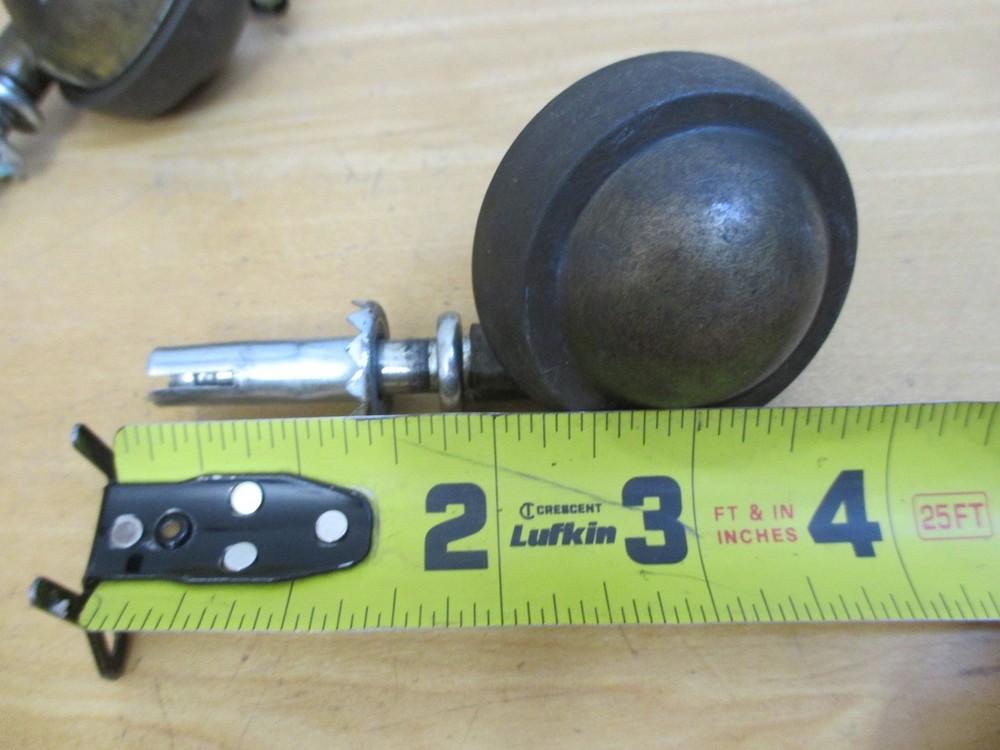 4 Vintage MCM Brass 1.75” Wheel Casters