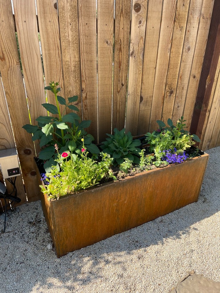Trough Metal Corten Steel Planter Box Rust Extra Large Rectangle
