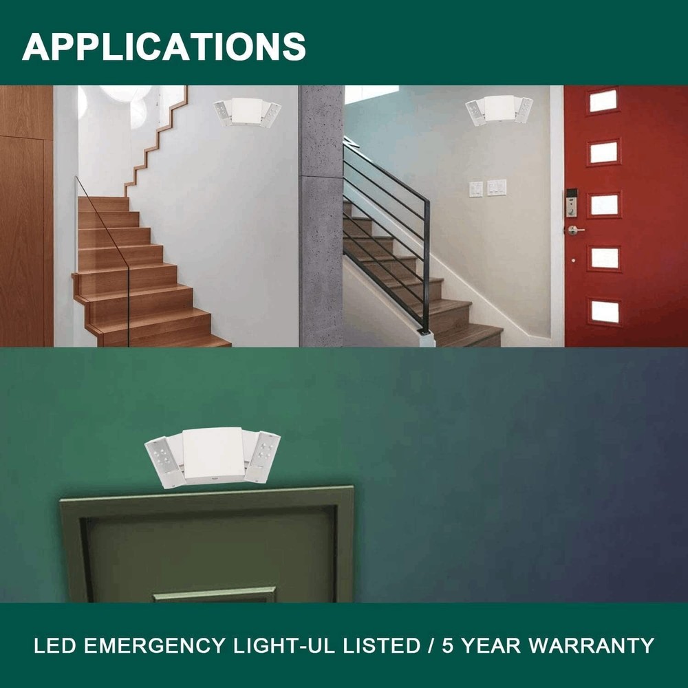4 Packs UL Listed Led Emergency Light Exit Signs White Commercial Emergency Set