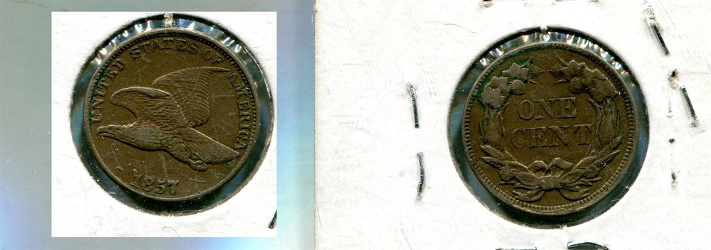 1857 FLYING EAGLE PENNY XF 5681R