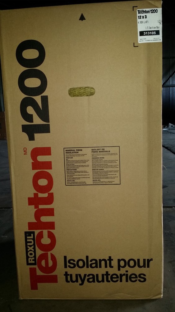 Roxul Techton 1200 Pipe Insulation 12 x 3 4.920 Linear Ft.