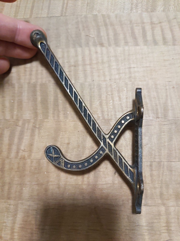 Victorian solid brass Coat Hook, Eastlake