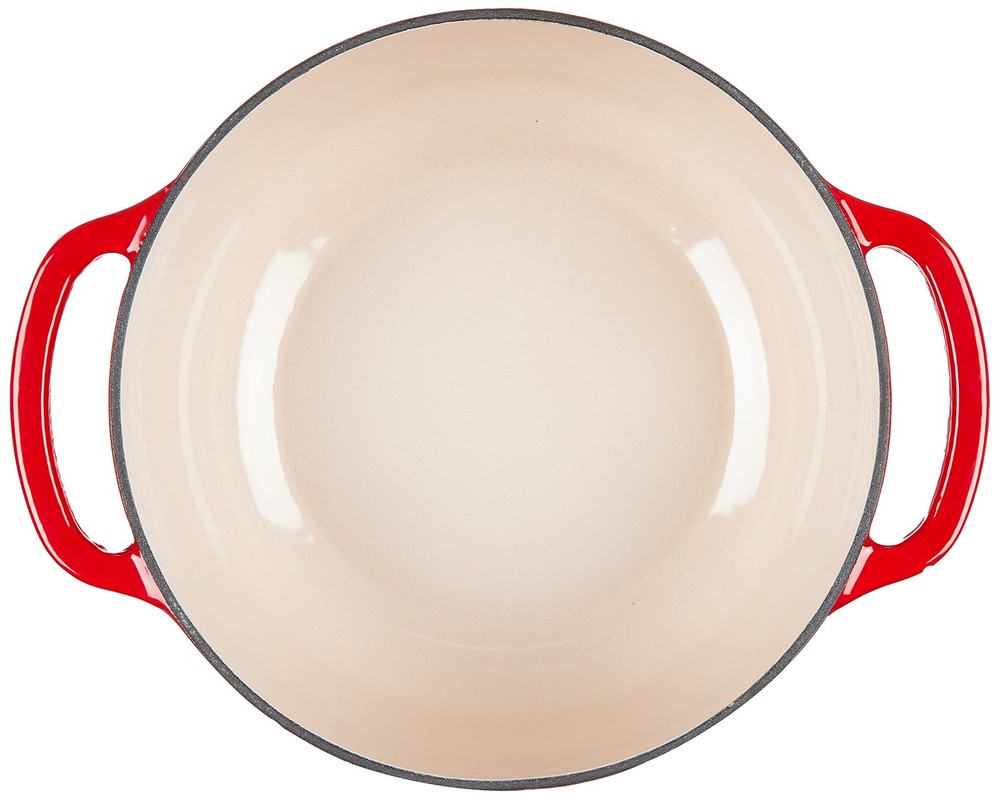 Lodge 4.5 Quart Enameled Cast Iron Dutch Oven with Lid – Quart, Solid Red