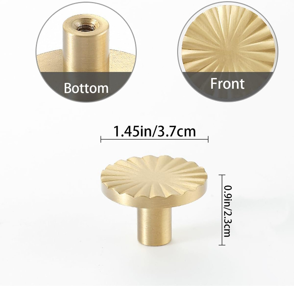 12 PCS Gold Cabinet knobs Round Gold Cabinet Knobs Kitchen Cabinet Pulls Round K
