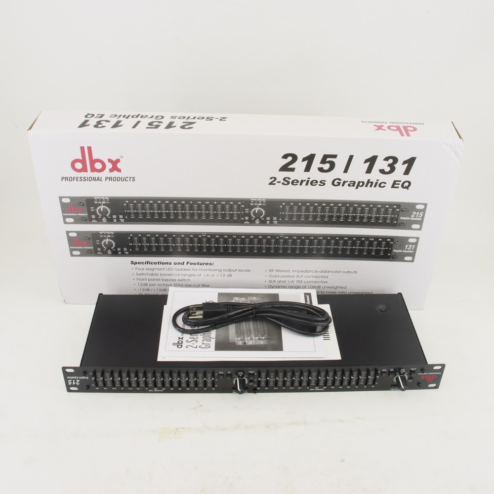 NEW DBX 215 Dual Channel 15-Band Graphic Equalizer Testing Working US