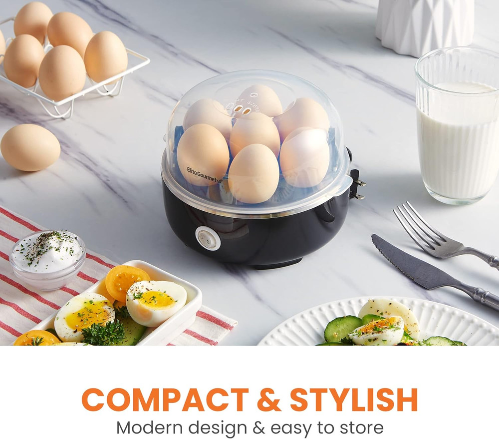 EGC115B Easy Egg Cooker Electric 7-Egg Capacity, Soft, Medium, Hard-Boiled Egg C