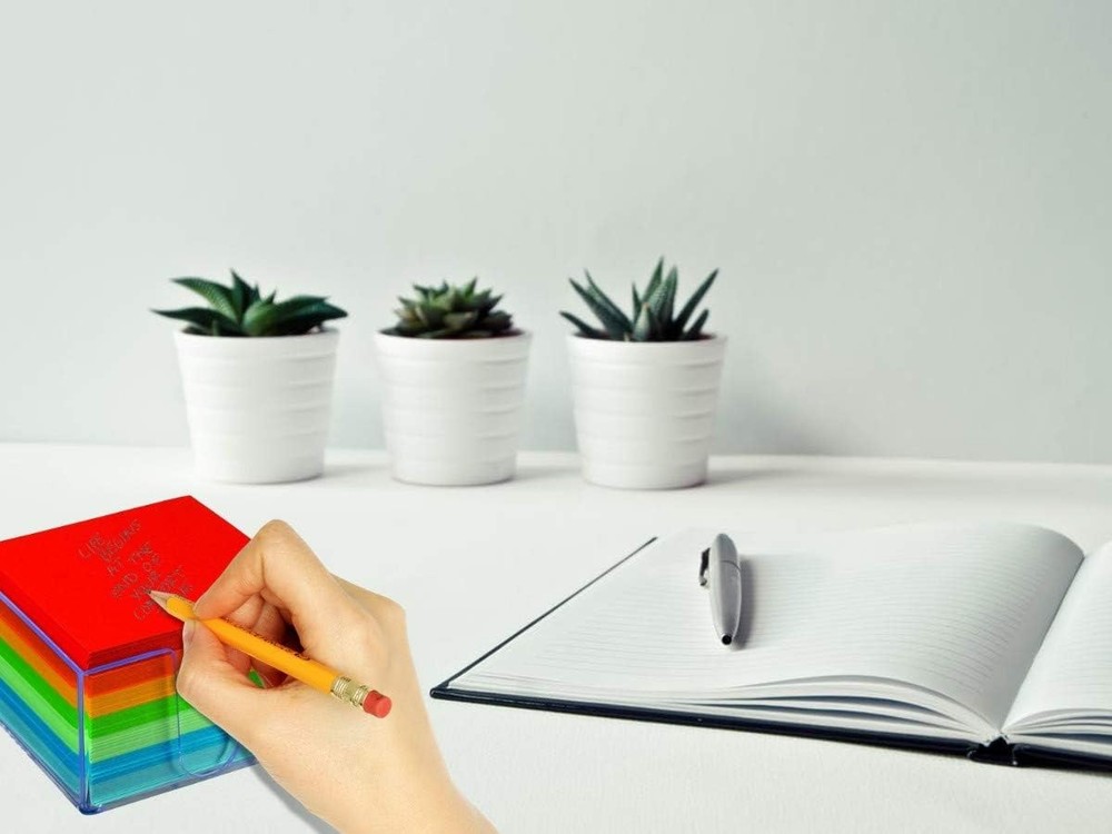 1InTheOffice Memo Cube, Assorted Colors 1.2 x inches,