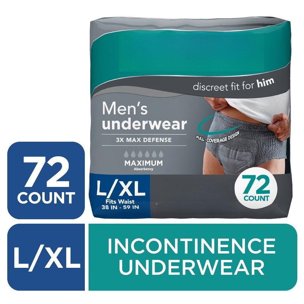 Incontinence Underwear, Large, Maximum Absorbency, 72 Count