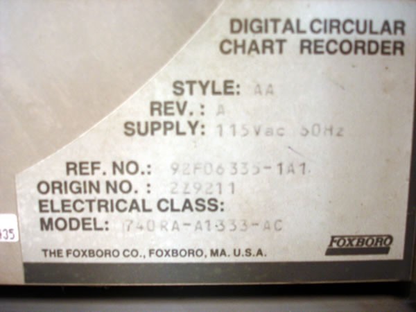 Foxboro Digital Circular Chart Recorder Model 740RA-A1333-AC
