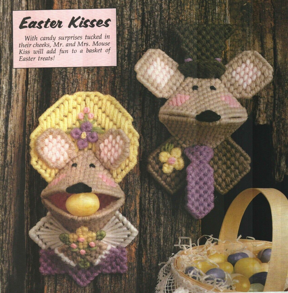 EASTER KISSES MR AND MRS MOUSE PLASTIC CANVAS PATTERN INSTRUCTIONS