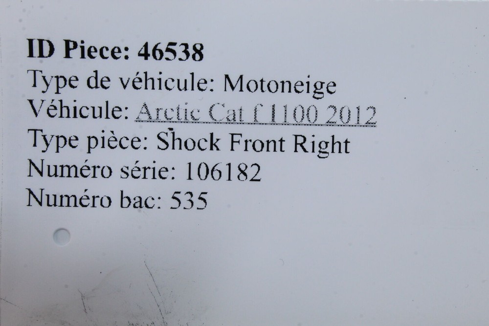 2012 Arctic Cat Procross Xf1100 Lxr Front Shock
