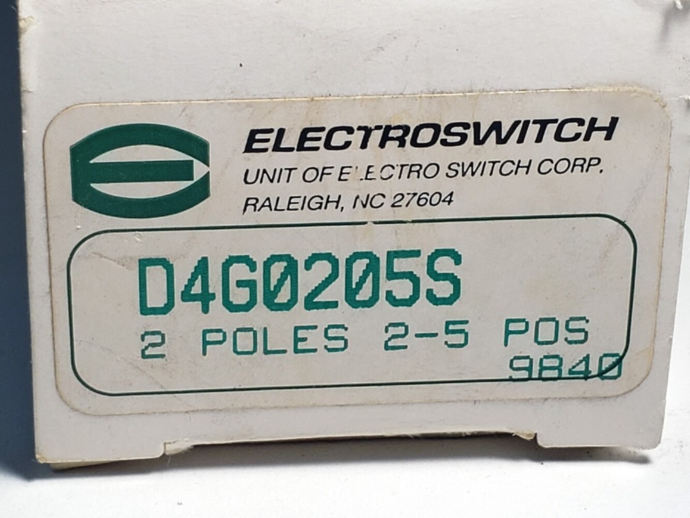 ELECTROSWITCH D4GO2O5S 2 Pole 2-5 Pos Shorting Rotary Switch 1-pc