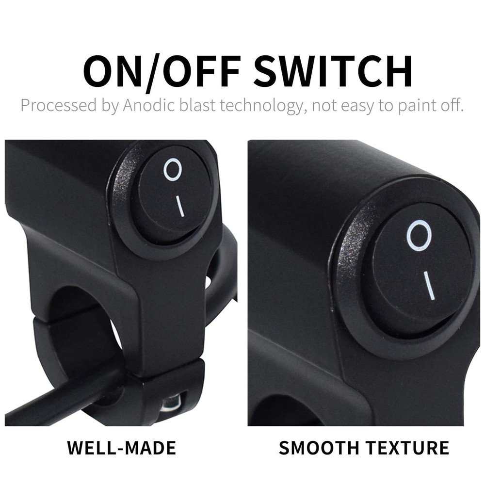 Weather-Resistant 12V Push Button Handlebar Switch for Motorcycle & ATV Lighting