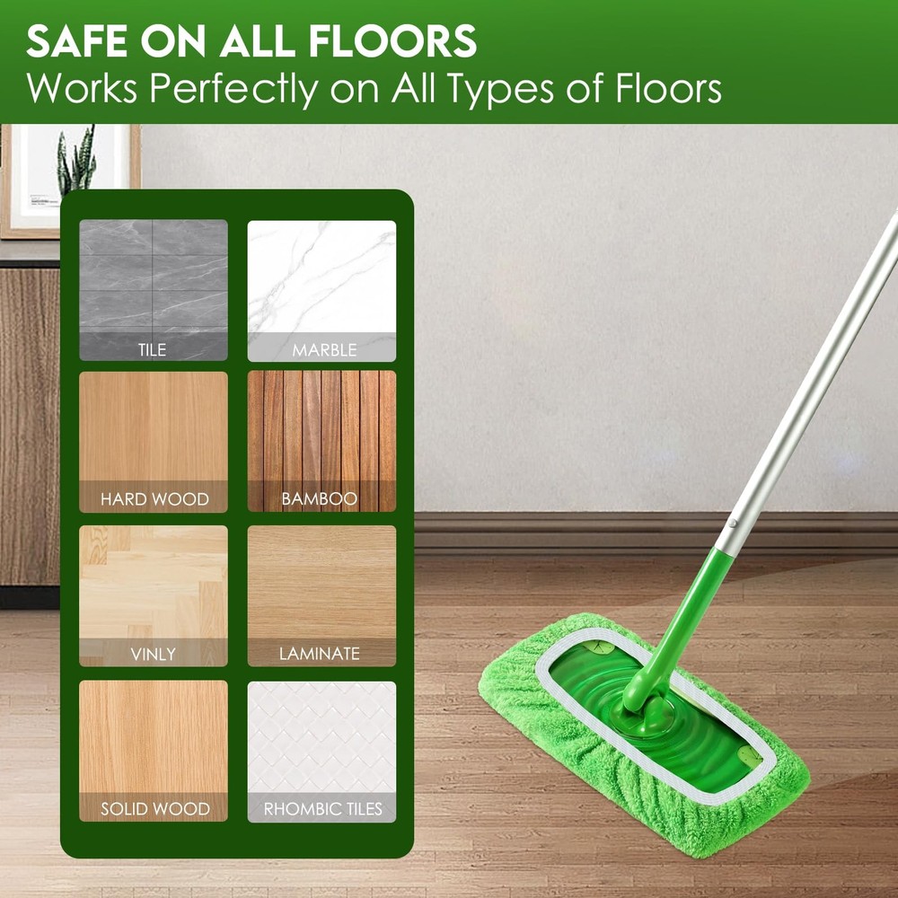 Reusable Microfiber Mop Pads for Swiffer Sweeper Mop - Dry Sweeping Cloths & ...