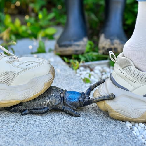 Sungmor Cast Iron Boot Jack Rustic Beetle Garden Decor Statue Boot Remove Helper