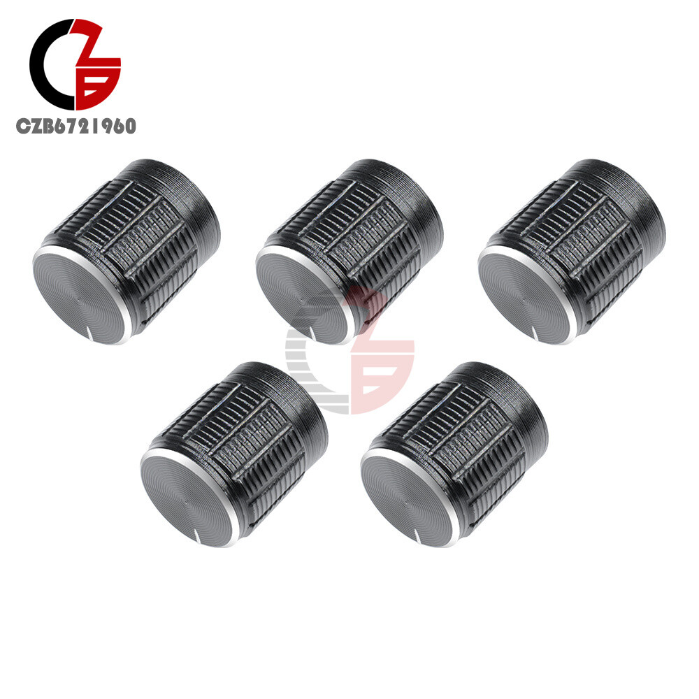 5PCS Volume Control Rotary Knobs For 6mm Dia Knurled Shaft Potentiometer