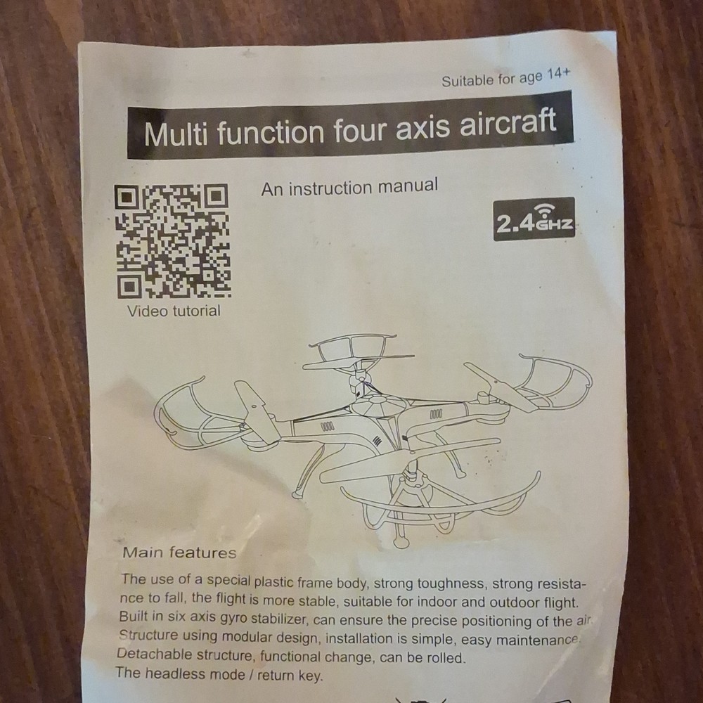 Multi Function Four Axis RC Quadcopter Headless Mode Electric Black Toy Grade