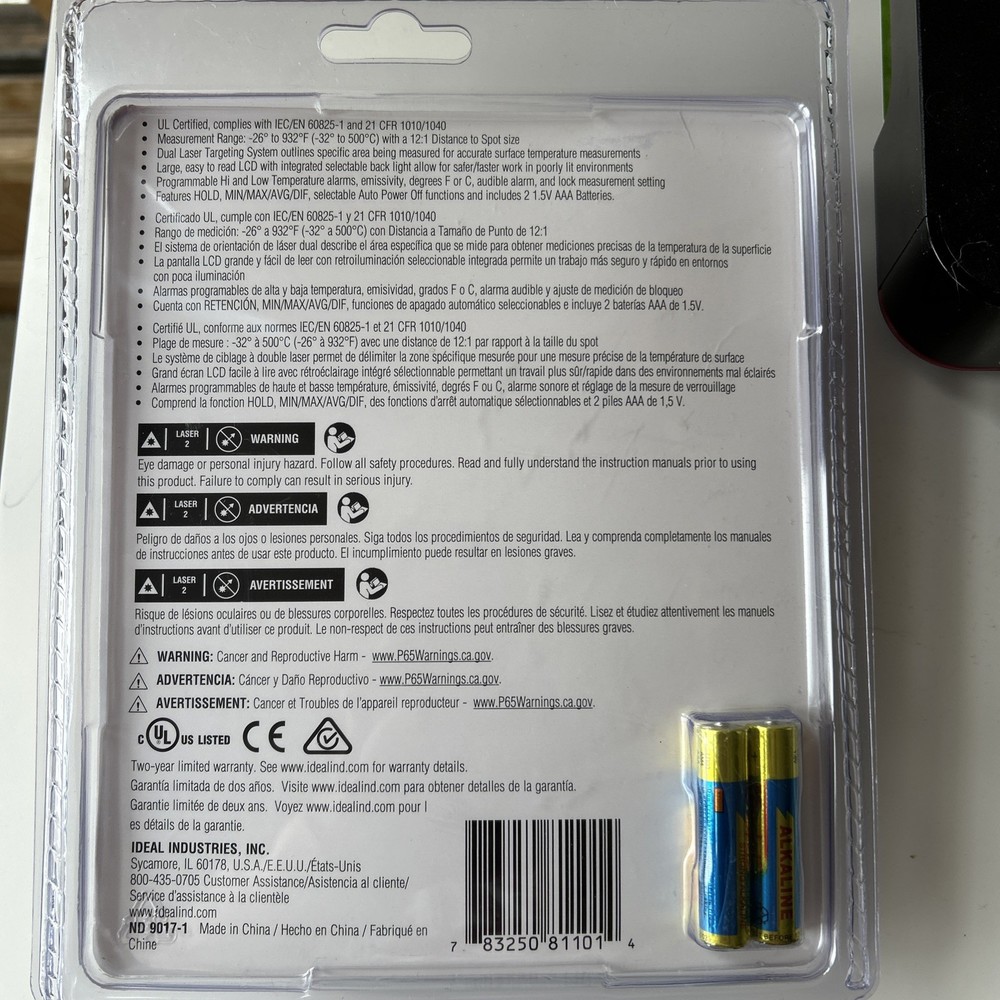 IDEAL 12,1 LED Display Infrared Thermometer