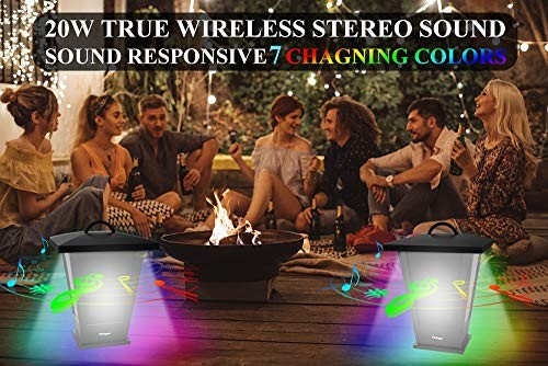 Bluetooth Speakers Waterproof, 2 Packs True Wireless Stereo Colored Lights