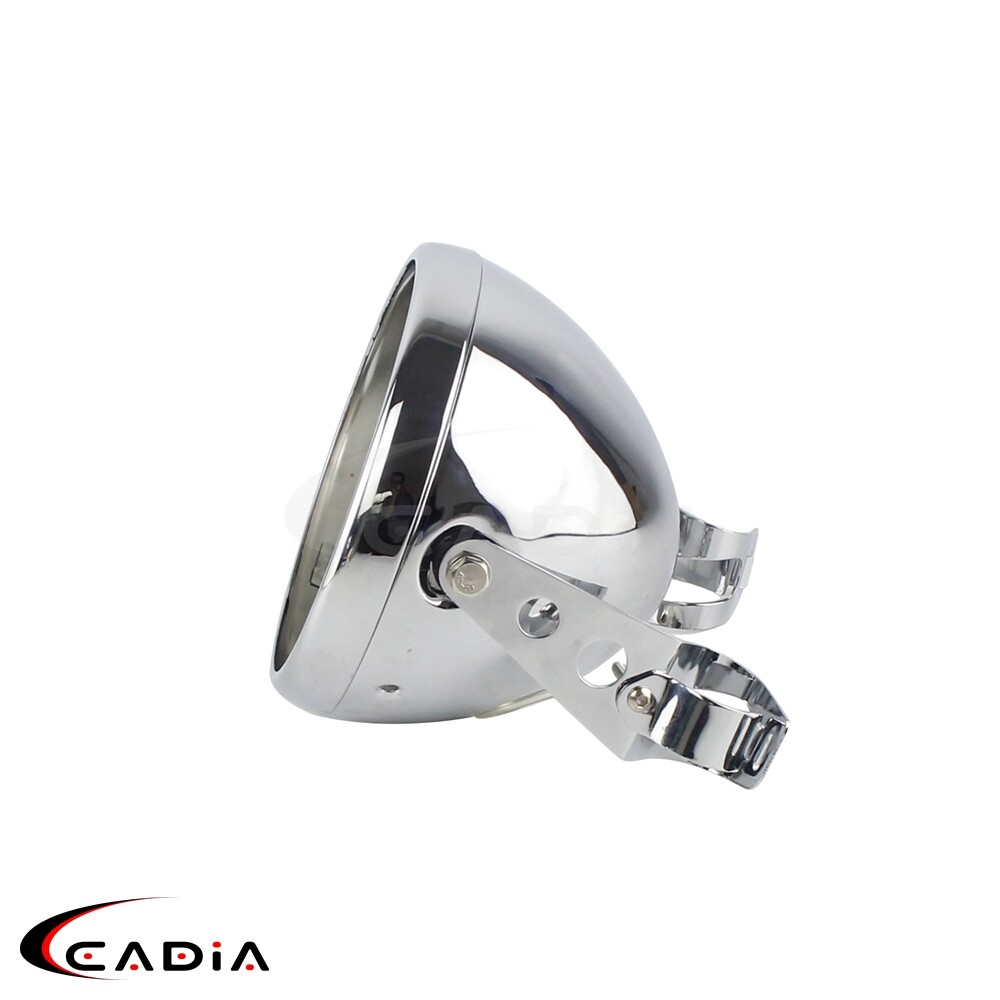 7'' Headlight Chrome Housing Round Bucket Bracket Mount For Harley Dyna Softail